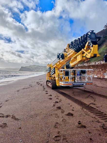 Tracked Spider tracking across sand